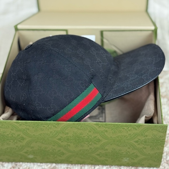 GUCCI ORIGINAL GG CANVAS BASEBALL HAT WITH WEB MEN’S Medium - Picture 1 of 10